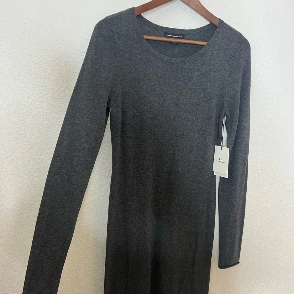 Something Navy NWT 100% Cotton Grey Sweater Dress Size S
